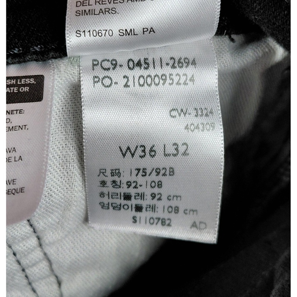 Levis 511 Slim Fit Mens Black Jeans 36x32 Stretch Denim Pants 04511-2694 - Picture 4 of 7